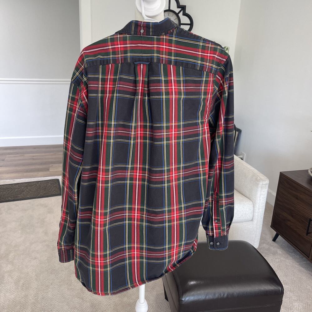 Lands End Sail Rigger Oxford Plaid Button Down Shirt Traditional Fit Mens L - Picture 5 of 9